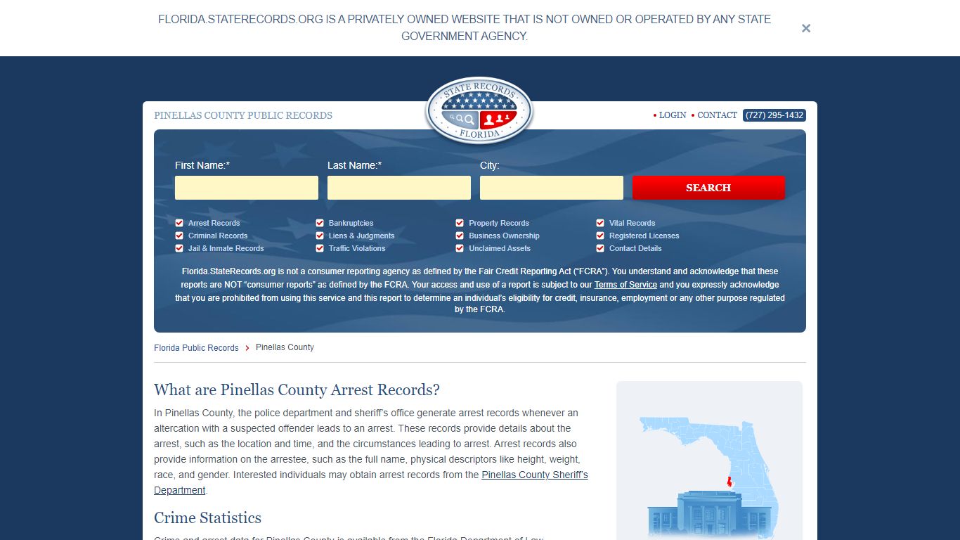 Pinellas County Arrest, Court, and Public Records | StateRecords.org